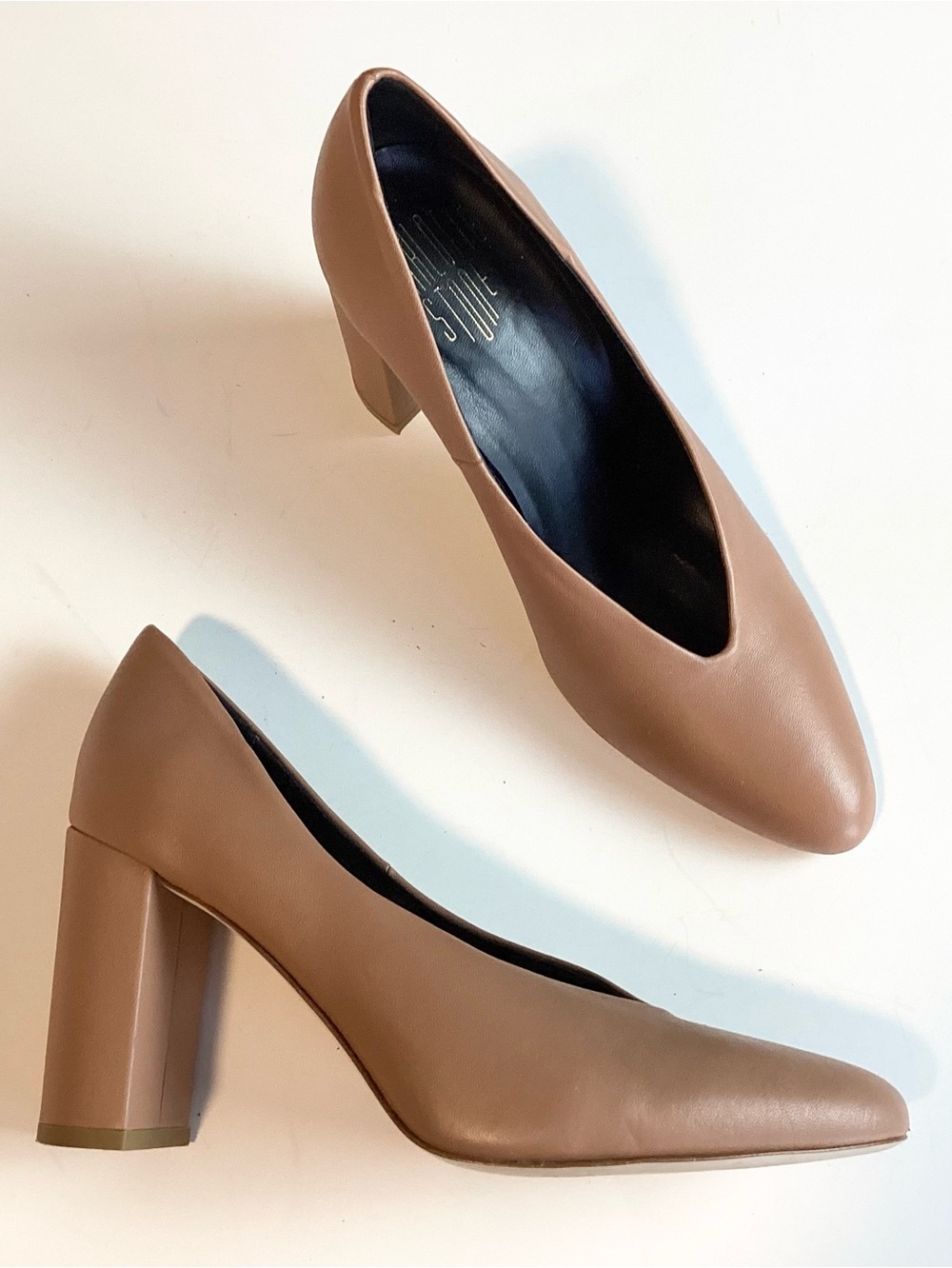 Charlotte Stone Maren Almond Toe Block Heel Pump - Tan - 9